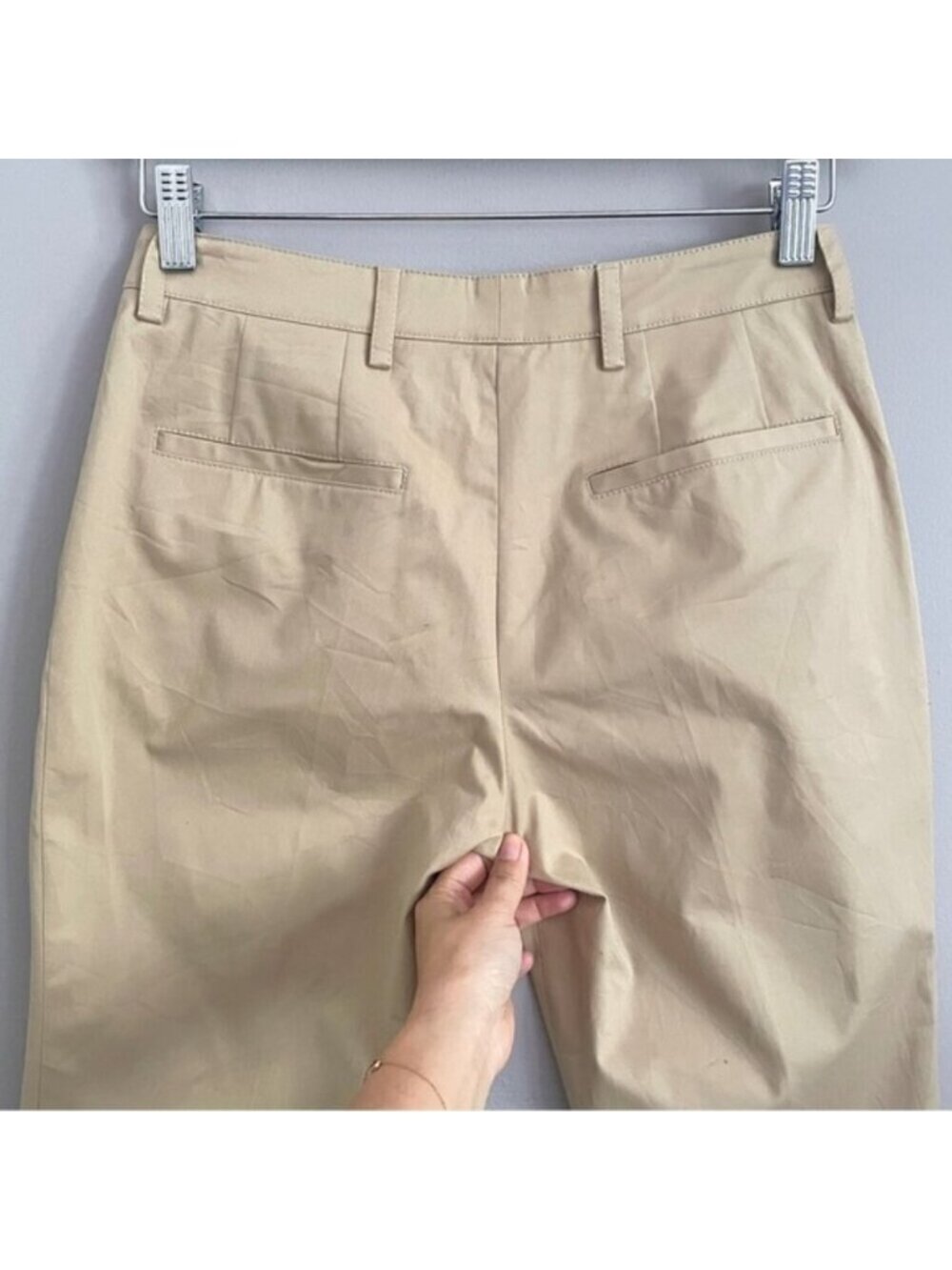 Prada Khaki Straight Leg Cotton Crop Capri Pants - 8 / Medium - Picture 11 of 14
